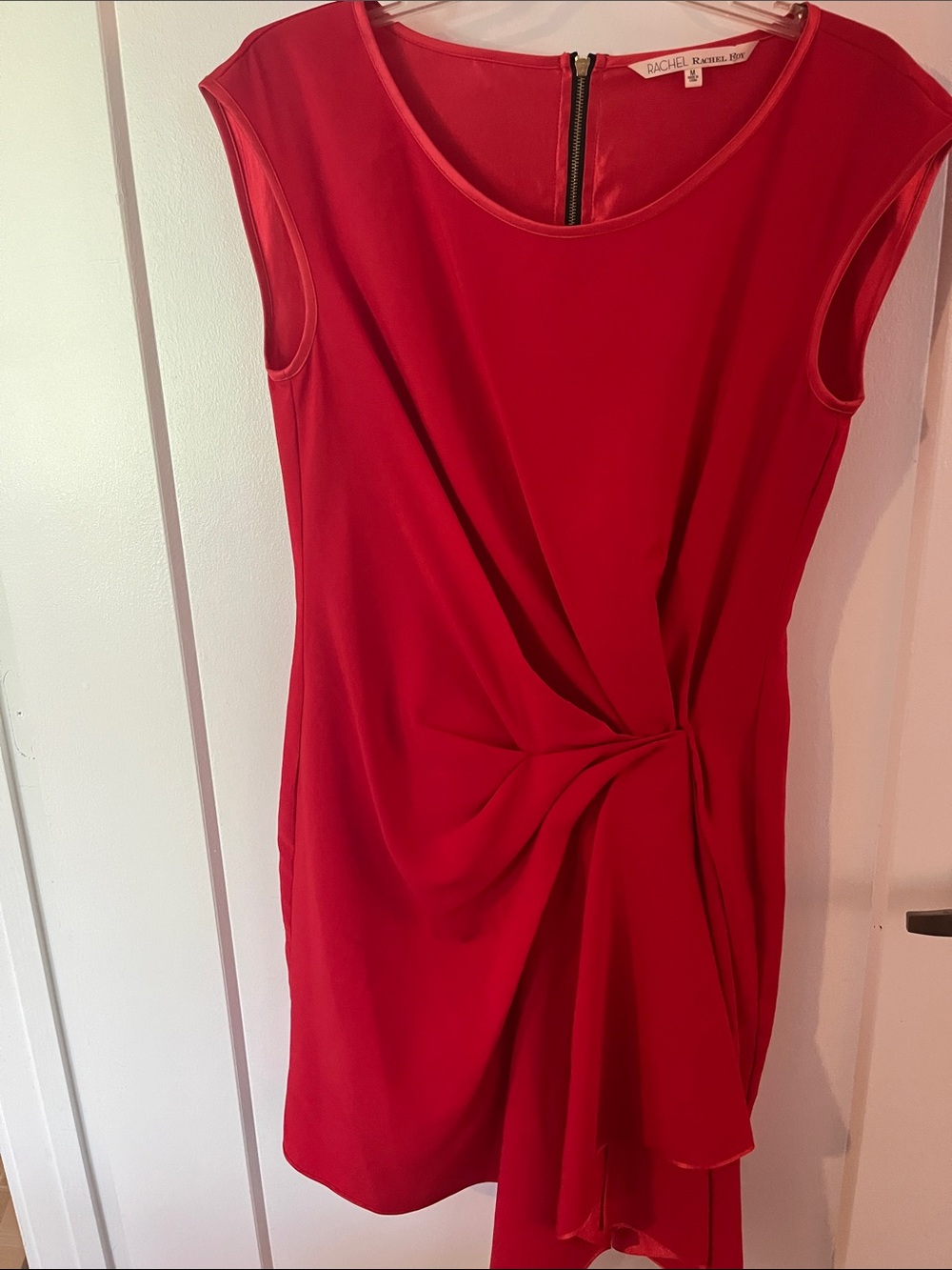 RACHEL Rachel Roy Vibrant Red Midi Dress with Back Zip